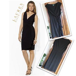 LAUREN Ralph Lauren Sleeveless V-Neck Gloria Dress NWT - Black, Size 6